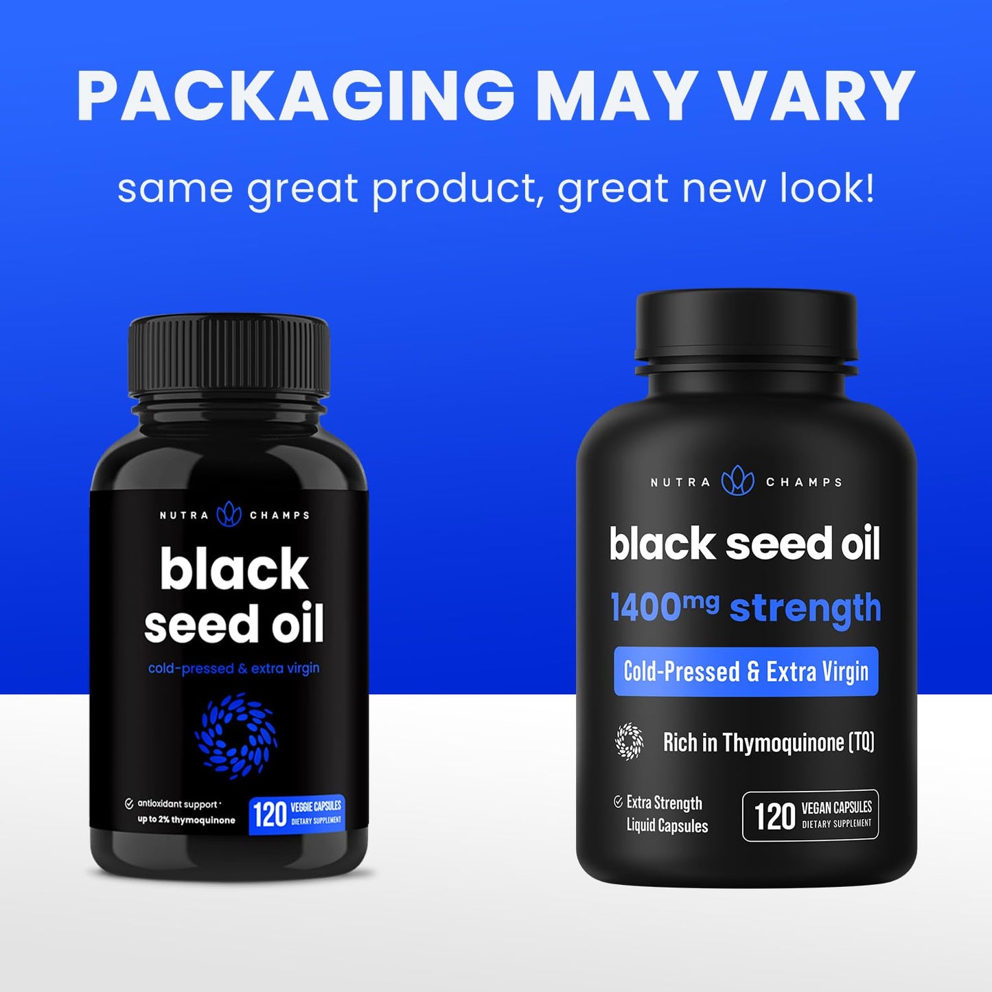 NutraChamps Black Seed Oil Organic Cold Pressed Capsules 120 Count