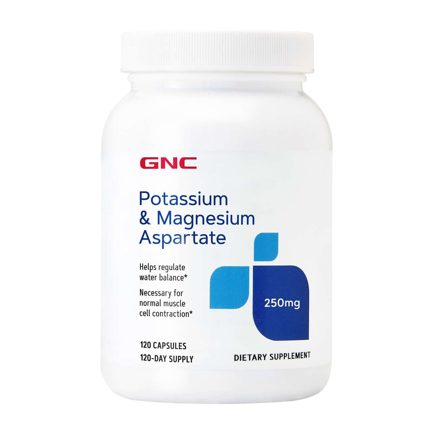 GNC Potassium and Magnesium Aspartate 250mg Capsule, 120 Count