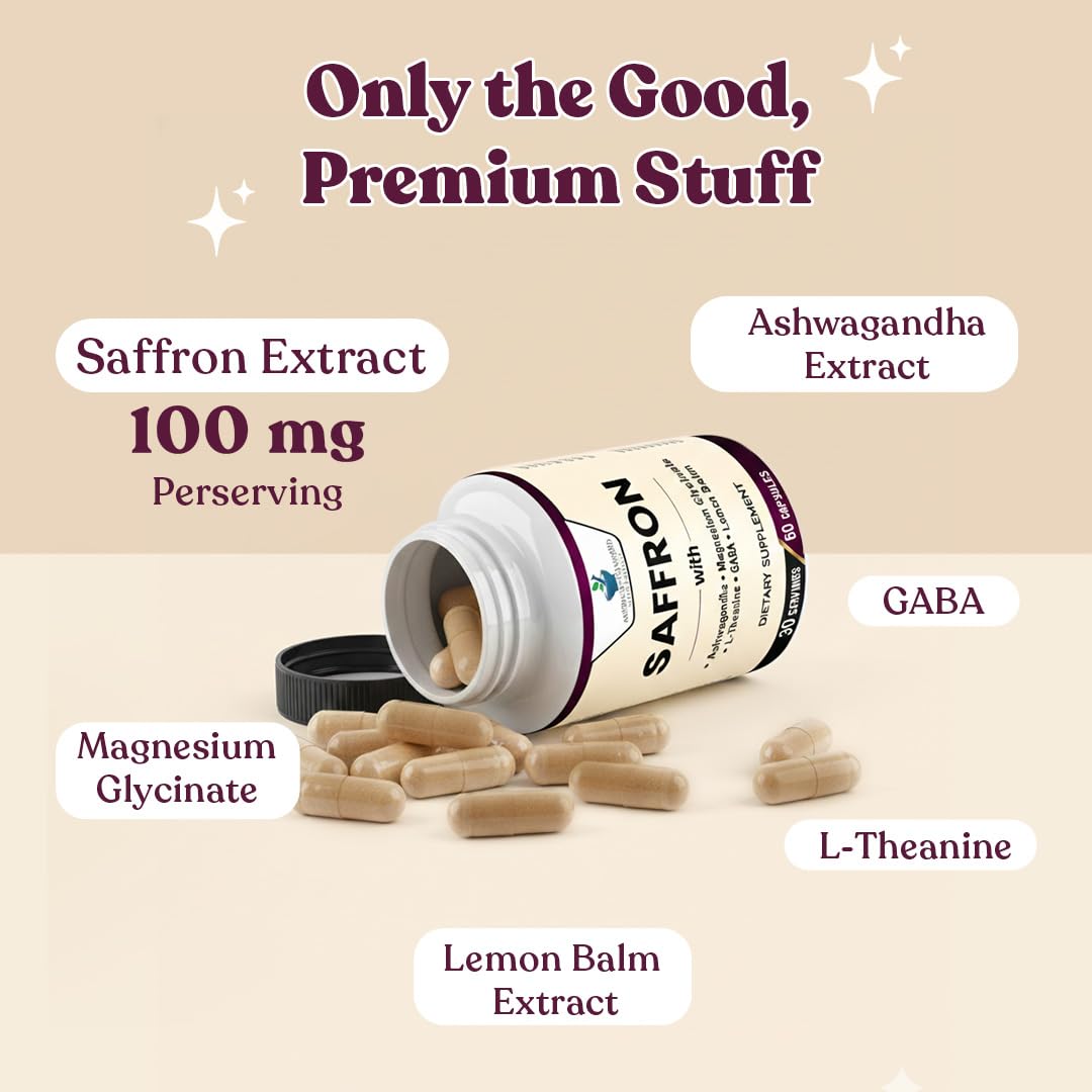 American Standard Supplements Saffron Extract 100mg Capsule 60 Count