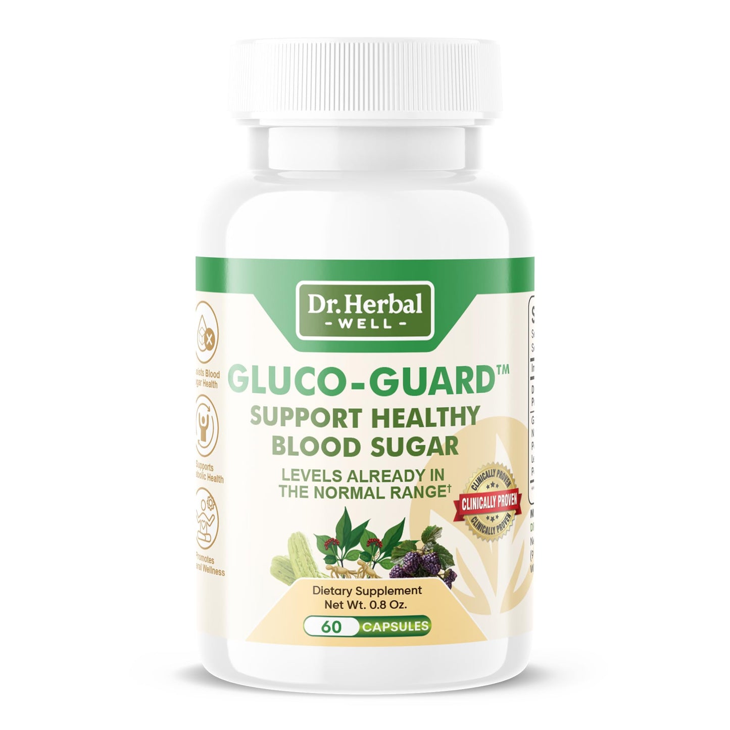 DR. HERBAL WELL Gluco-Guard with Ginseng Plus Capsule, 1 Capsule
