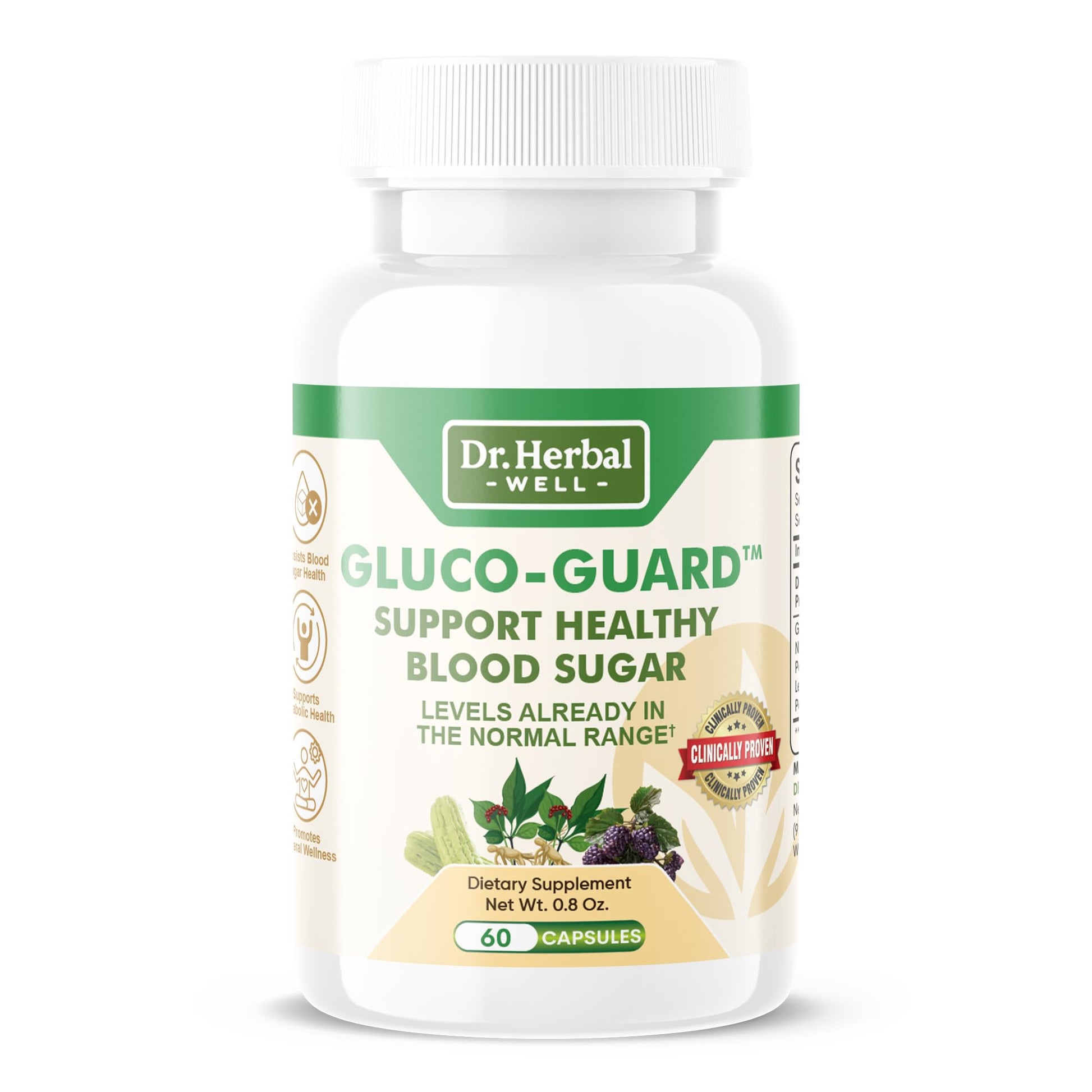 DR. HERBAL WELL Gluco-Guard with Ginseng Plus Capsule, 1 Capsule