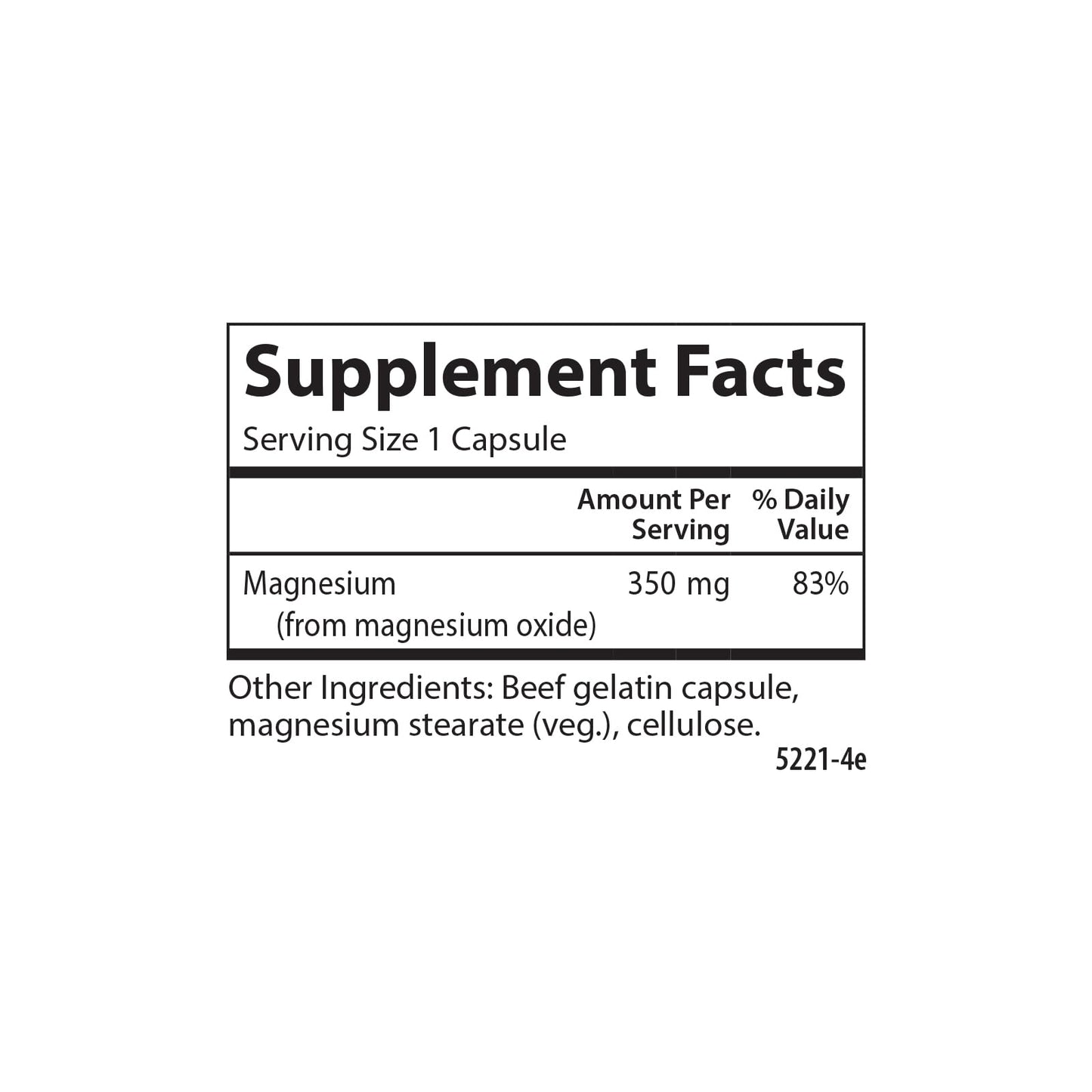 Carlson Magnesium 350 mg Muscle Function & Nerve Health Capsules, 90 Count