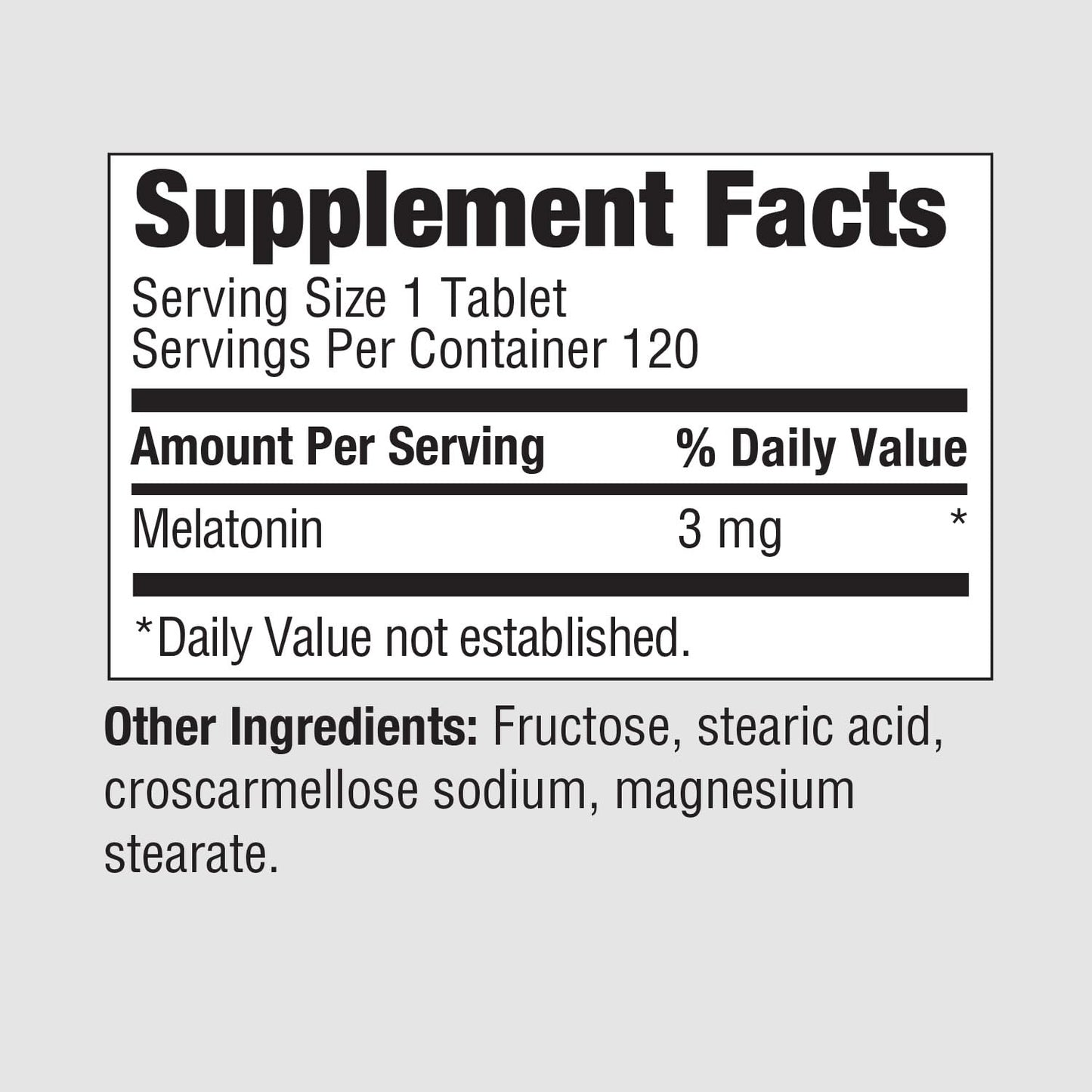 PureFormulas Melatonin 3 mg Tablet, 120 Tablets