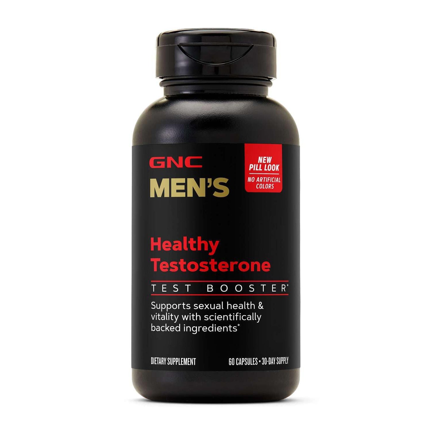GNC Men's Healthy Testosterone - Men's Wellness Supplement for Muscle Health & Energy Support - Vascular Health Formula - Fenugreek Seed Extract, Ginseng & Multivitamin Blend, 60 Capsules