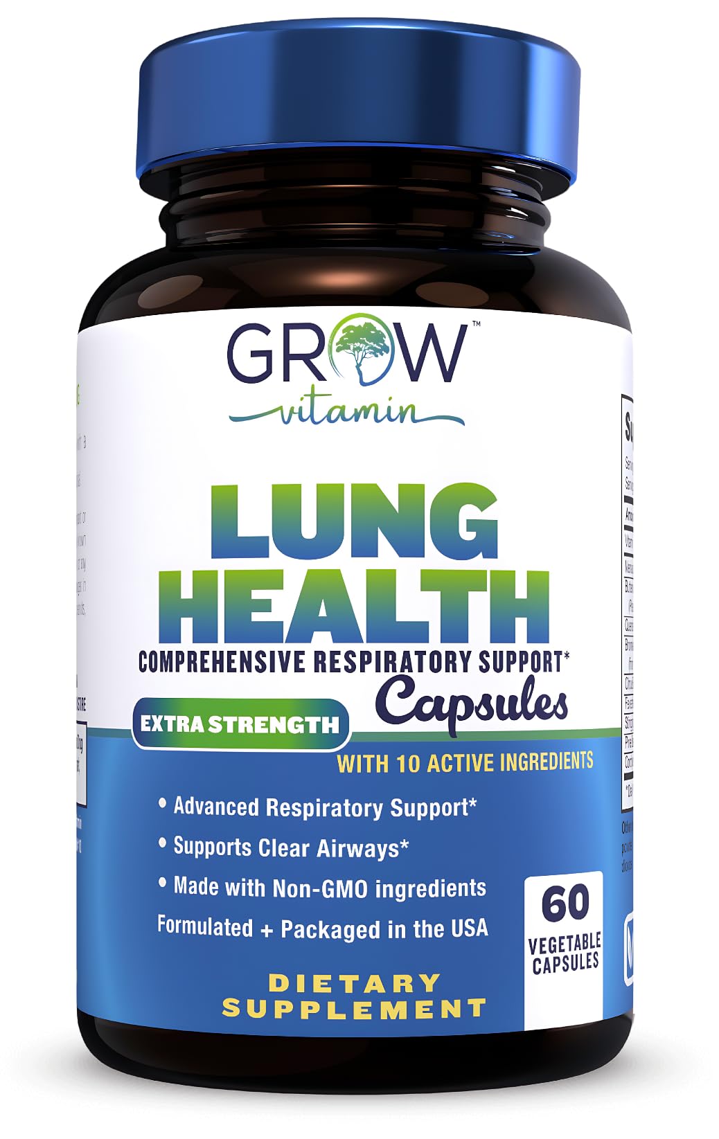 Grow Vitamin Lung Health Respiratory Support Supplement, 60 Capsules
