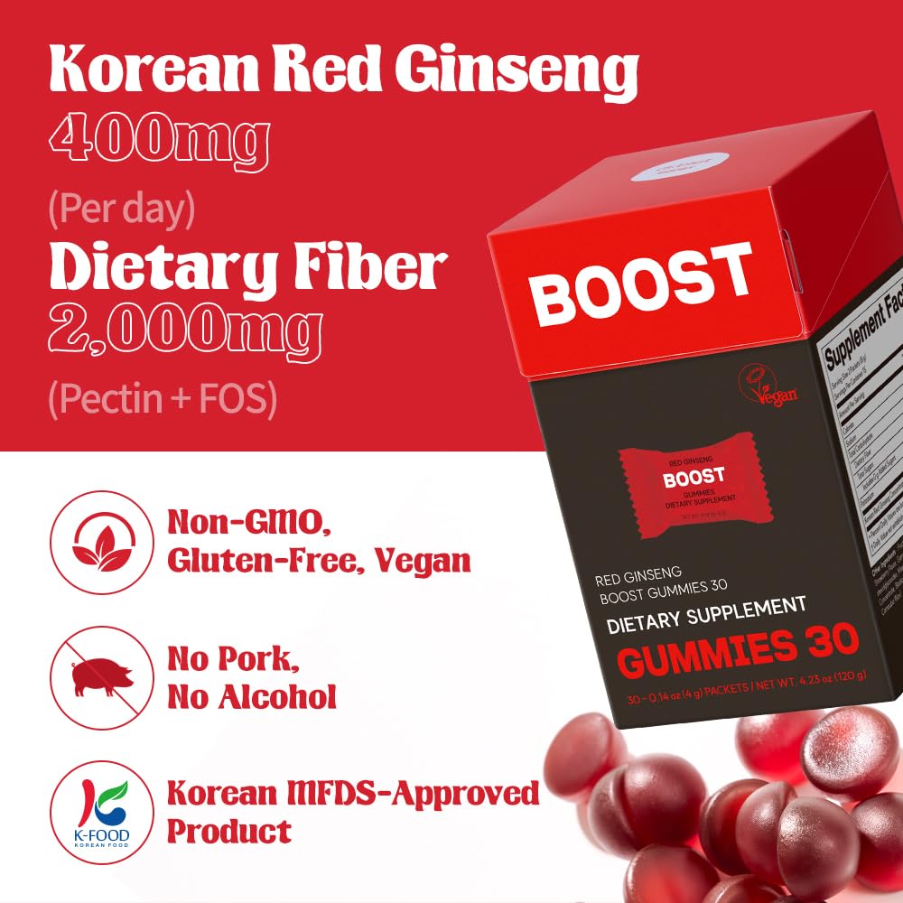 Dr.blet DOCTORBLET Energy Booster Red Ginseng Gummies 30 Count
