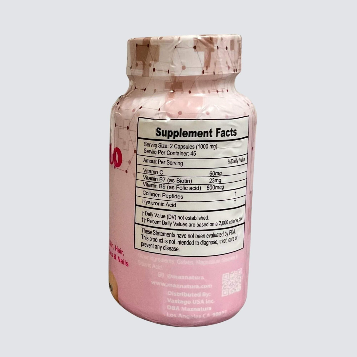 Generic Hyaluronic Acid, Collagen, Biotin Caplets 90