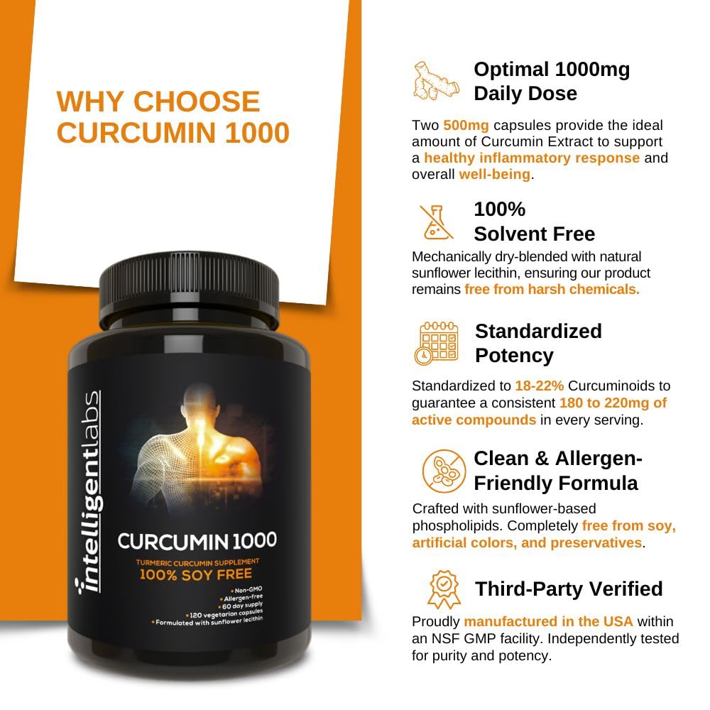 Intelligent Labs Curcumin 1000mg Capsule, 120 Count