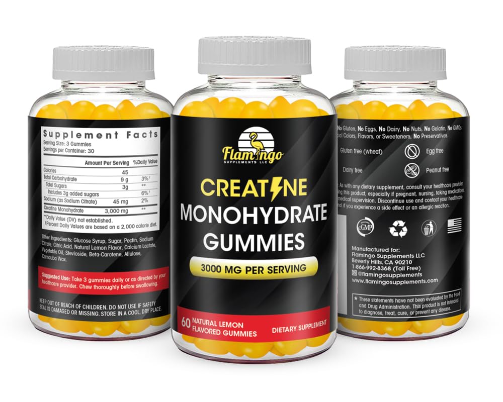 Flamingo Supplements Creatine Monohydrate Gummy 90 Count