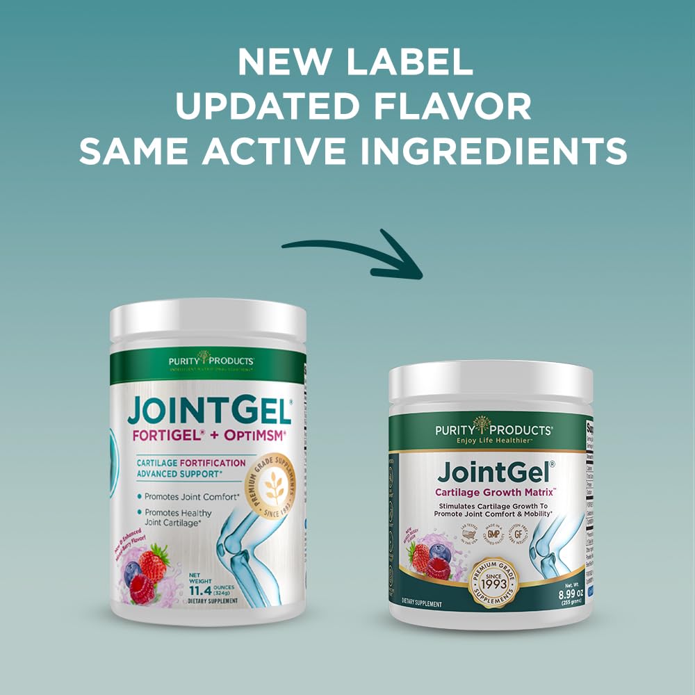 Purity Products JointGel Bioactive Collagen Peptides + MSM Powder, 3 Pack