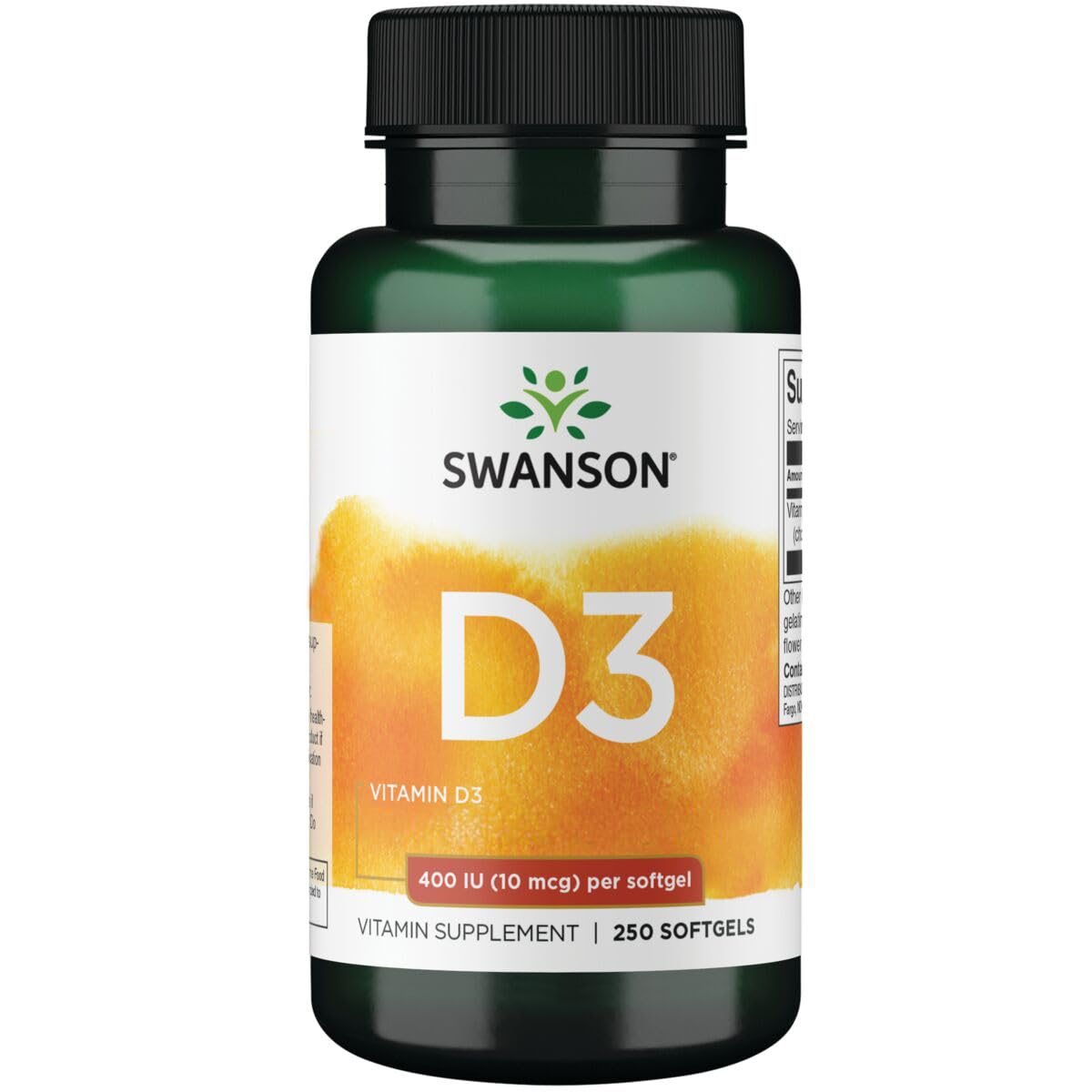 Swanson Vitamin D3 400 IU (10 mcg) Capsules 250