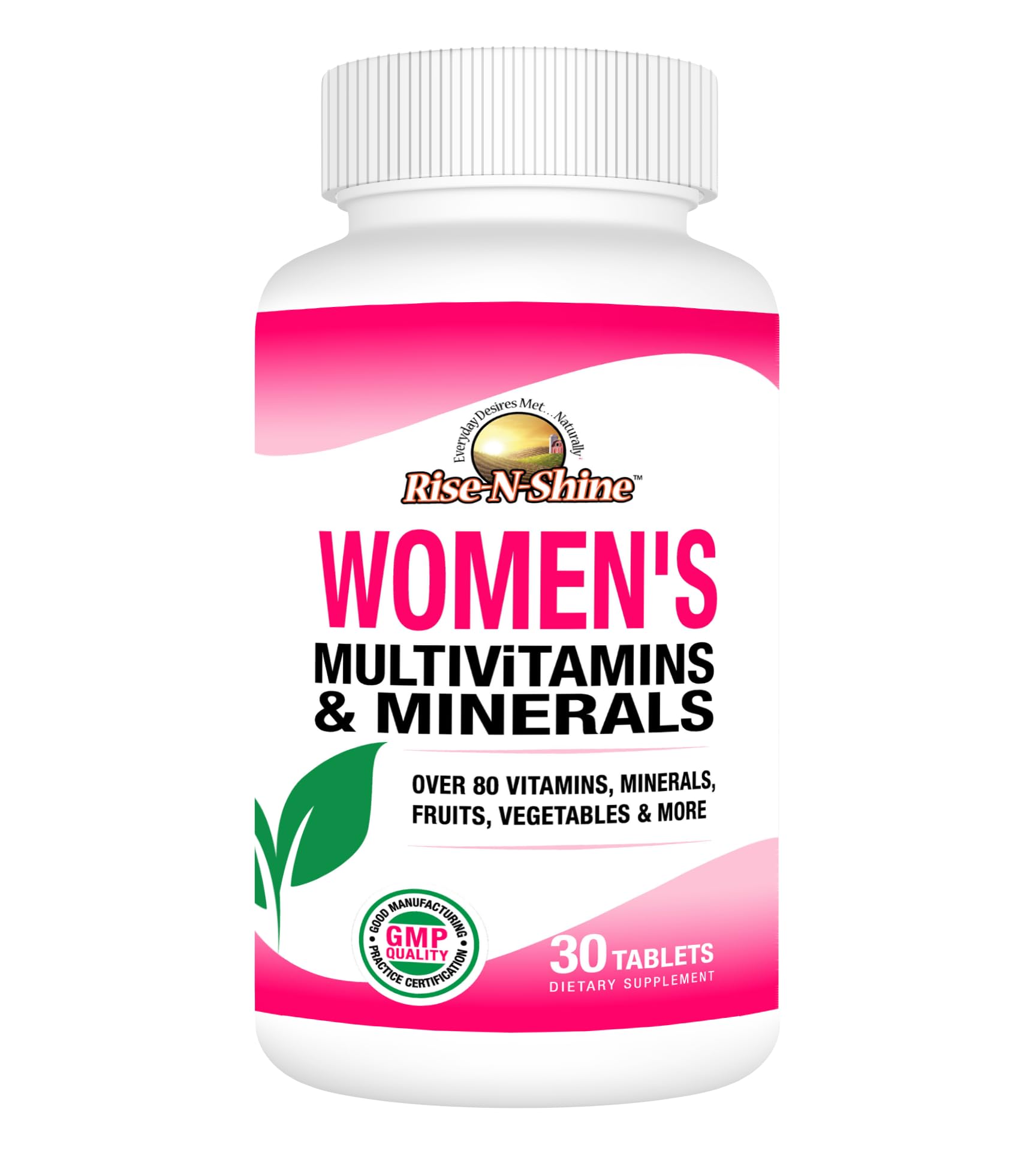 Rise-N-Shine Women's Multivitamin and Minerals with Zinc, Selenium, Calcium, Magnesium & More for Immune System Support - Energy, Skin Vitamins, 30 Tablets