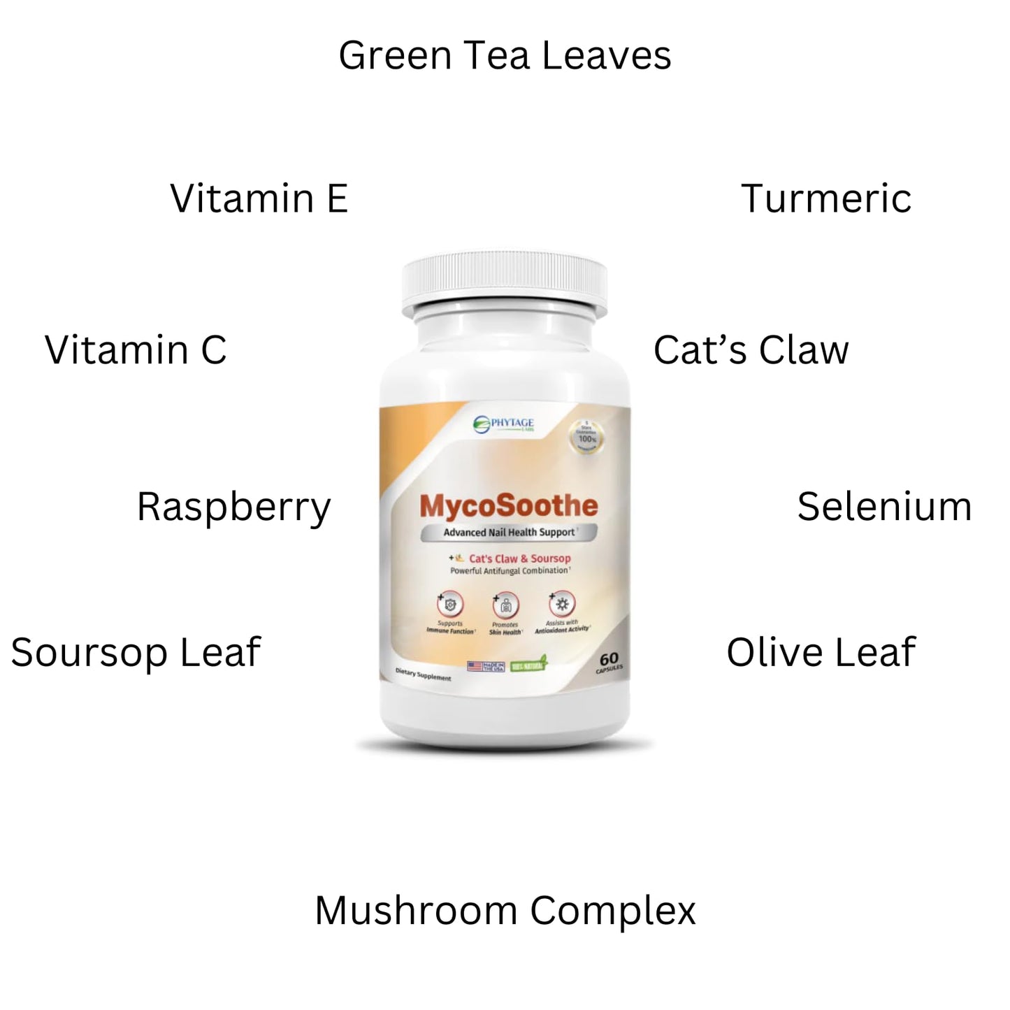 Phytage Labs MycoSoothe Advanced Hair, Skin, Nail & Immunity Support Formula 60 Capsules