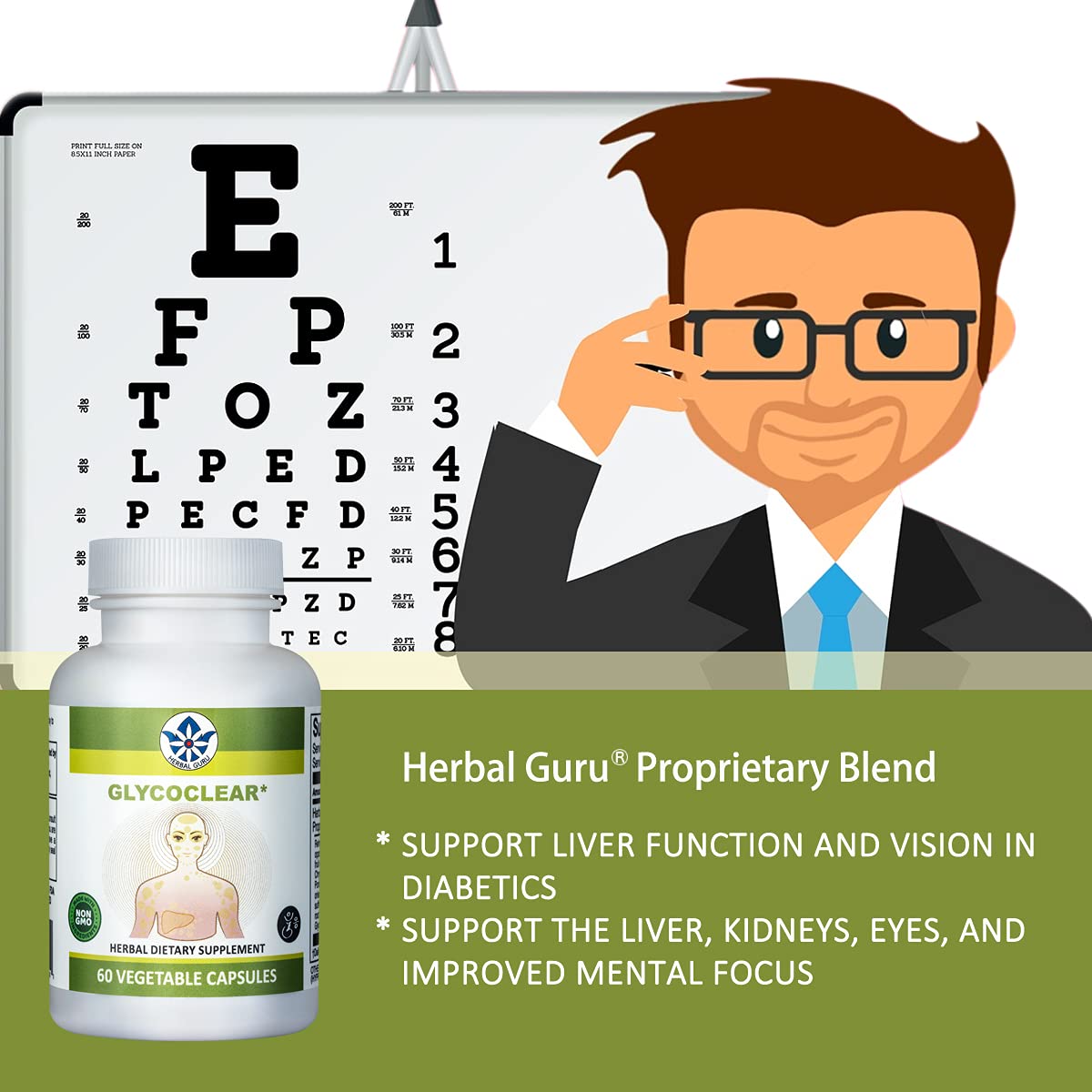 Herb Guru Glycoclear Liver Support Supplement Capsule 1 Count