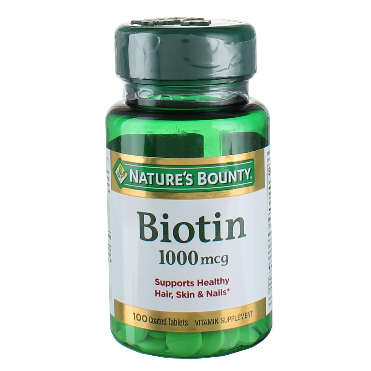 Nature's Bounty Biotin Coated Tablets 1000 mcg, 100 Tablets