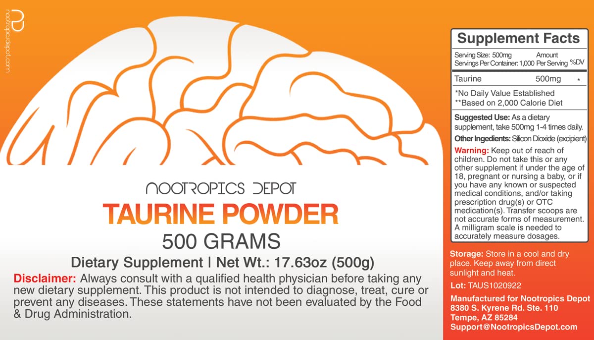Nootropics Depot Taurine Powder 17.637 oz