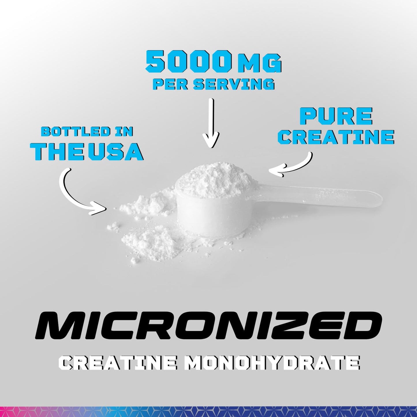 Nature's Nutrition Creatine Monohydrate Micronized 5000mg Per Serving - Performance Powder Creatine Nutritional Supplement - For Muscle Strength & Energy Support, Unflavored Monohydrate Powder - USA Bottled - 60 Servings