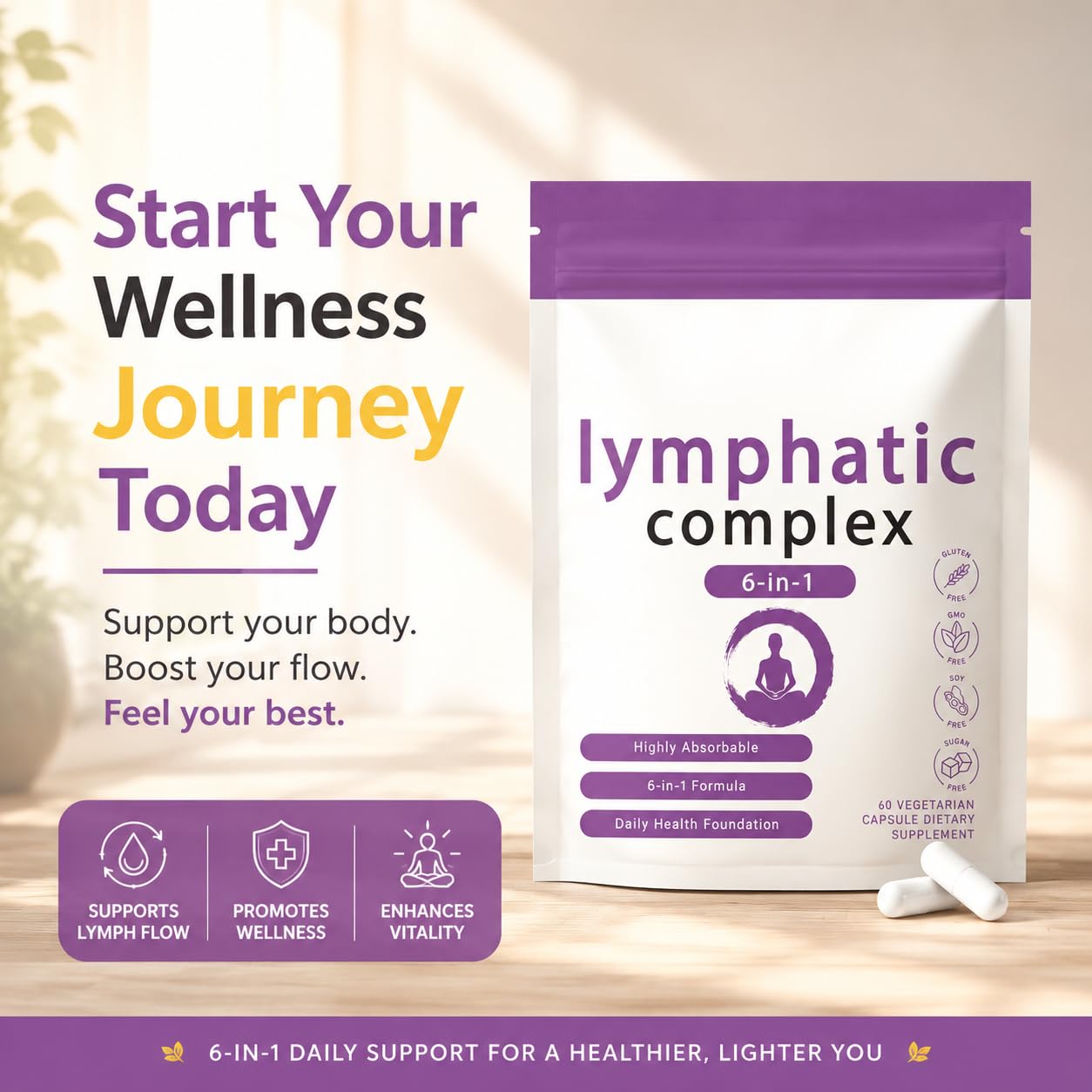FW ZONE Lymphatic Complex 6-in-1 Capsules, 1 Count