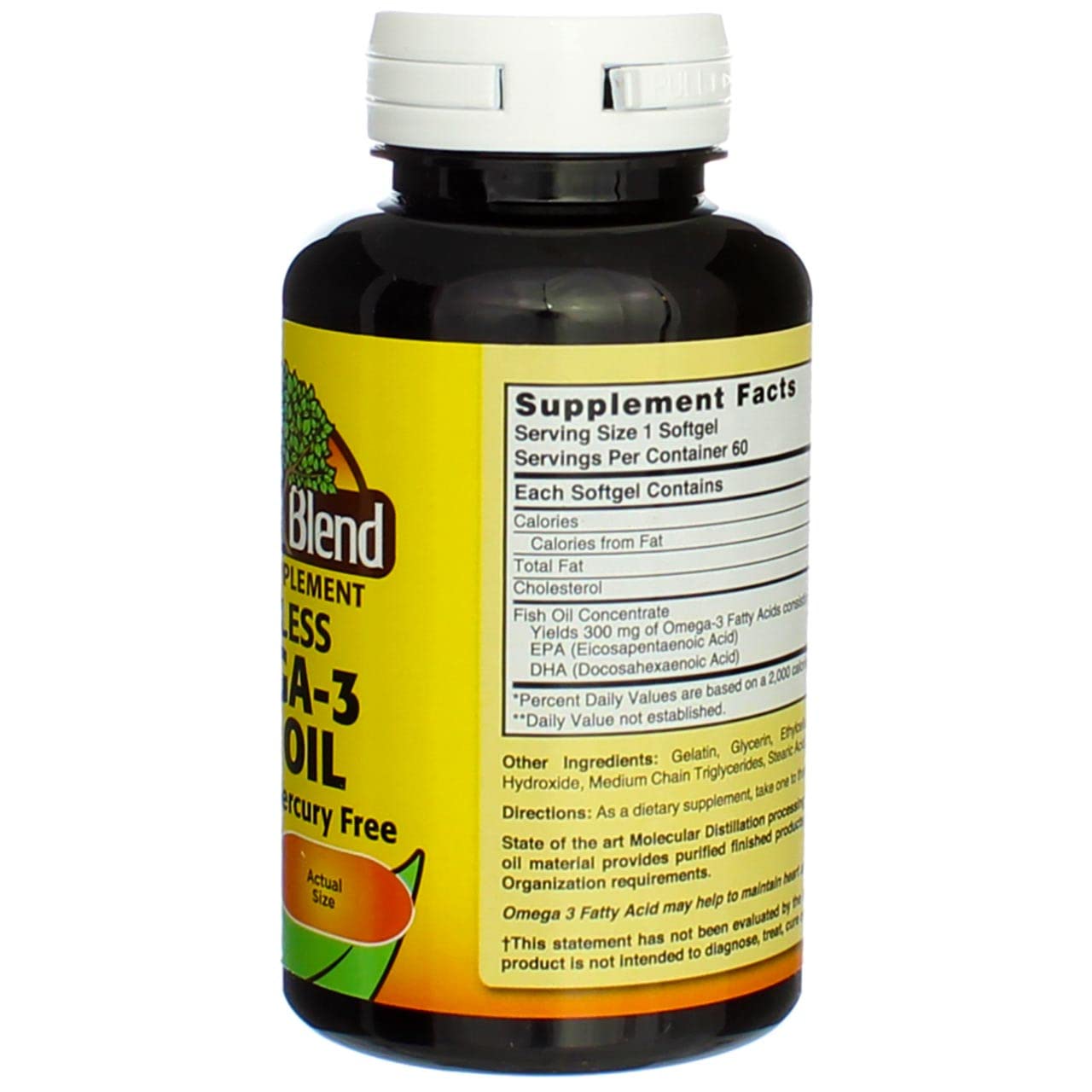 Nature's Blend Omega-3 Fish Oil Odorless Softgels 60