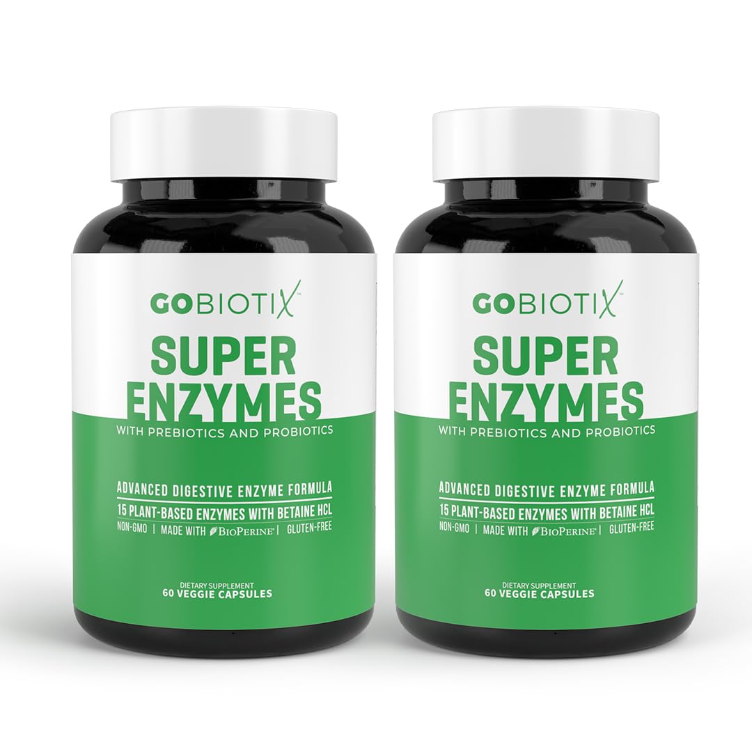 GOBIOTIX Digestive Enzymes Supplement with Prebiotics and Probiotics for Women and Men Capsules 120