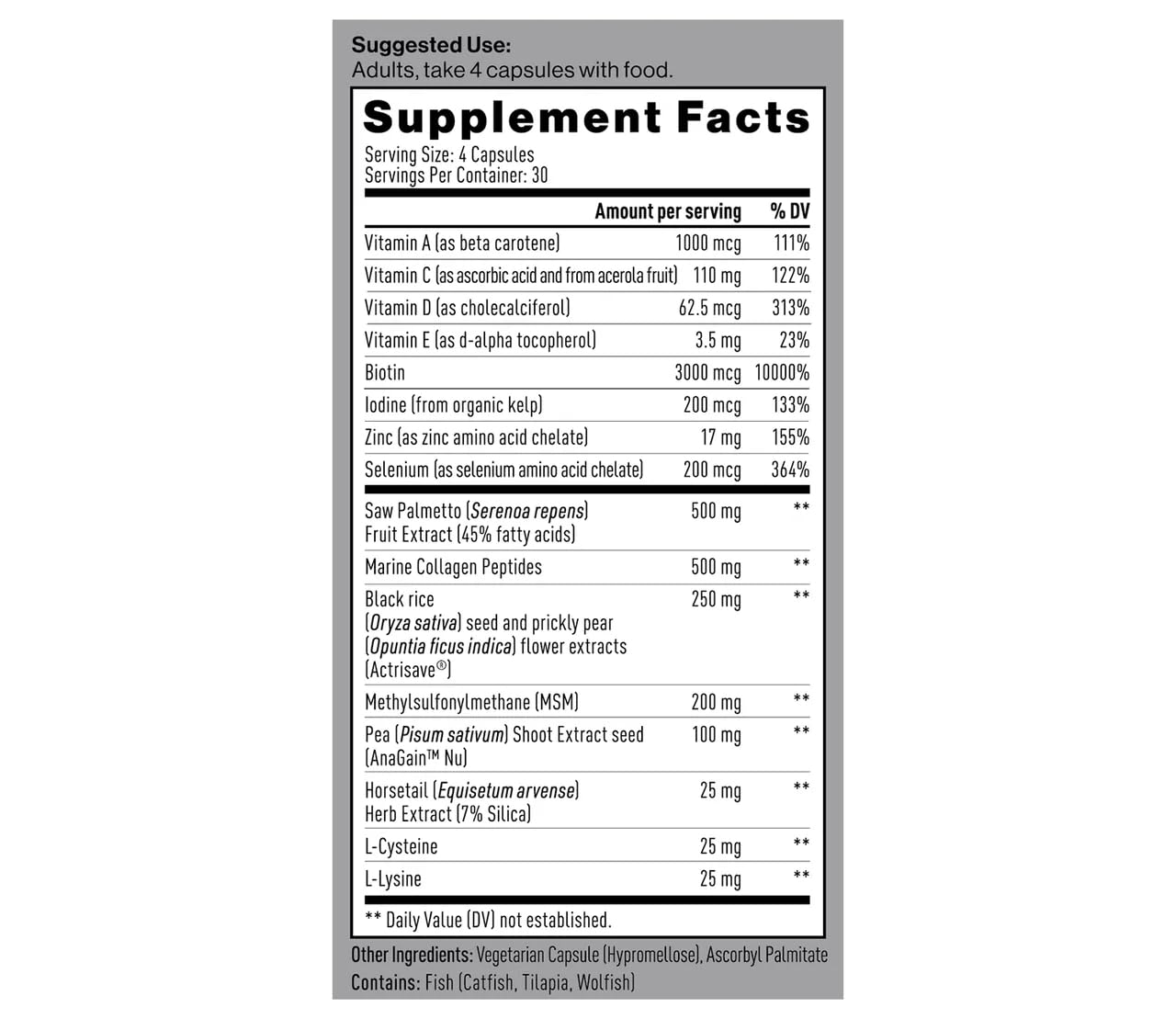 Mdrive Men's Hair Growth Complex Biotin Saw Palmetto Capsules, 120 Count