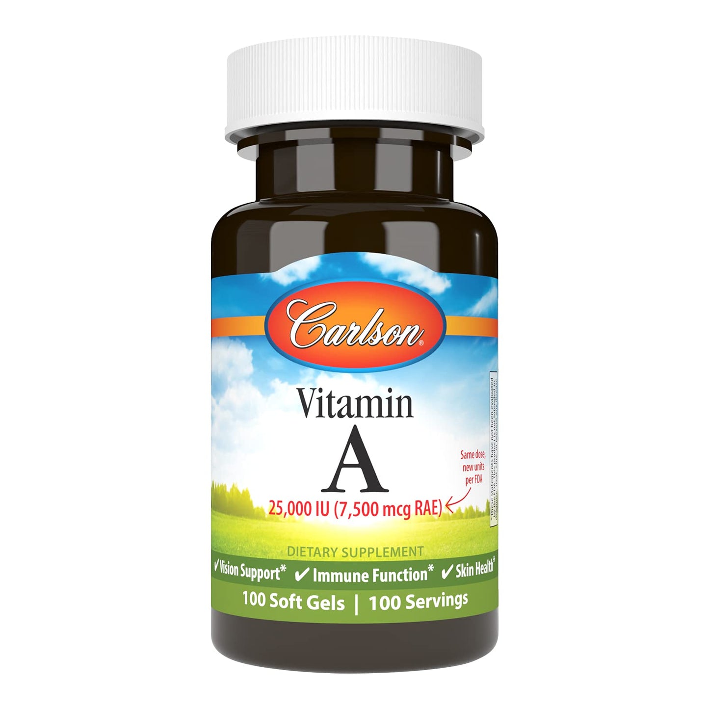 Carlson Vitamin A 25000 IU (7500 mcg RAE) Softgels, 100 count