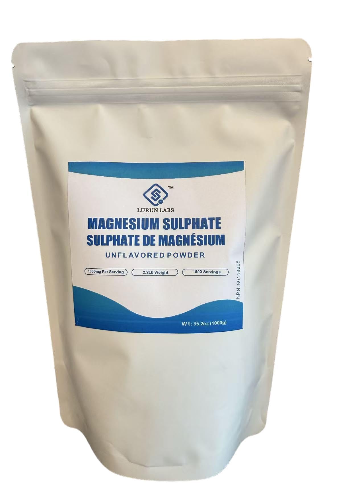 MG LURUN LABS Food Grade Magnesium Sulfate Powder 35.2 oz