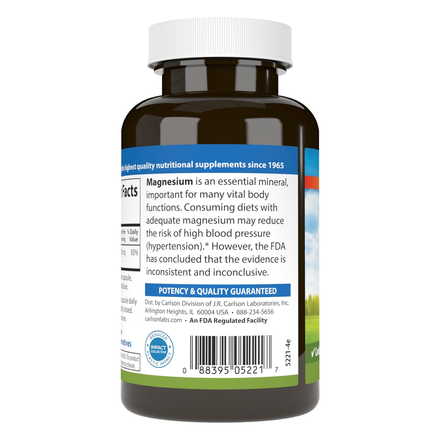 Carlson Magnesium 350 mg Muscle Function & Nerve Health Capsules, 90 Count