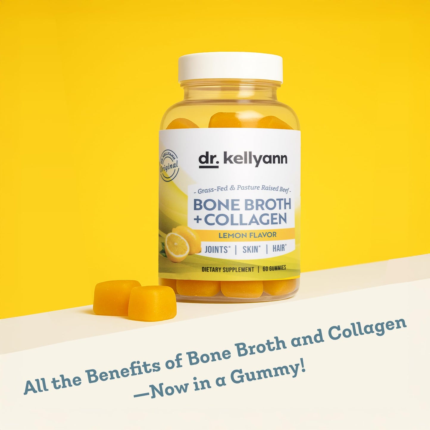 Dr. Kellyann Collagen + Bone Broth Gummies Lemon, 60 Gummies