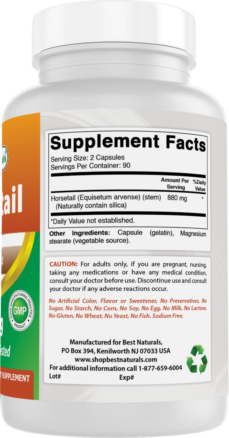 Best Naturals Horsetail 440 mg Capsules, 360 Capsules
