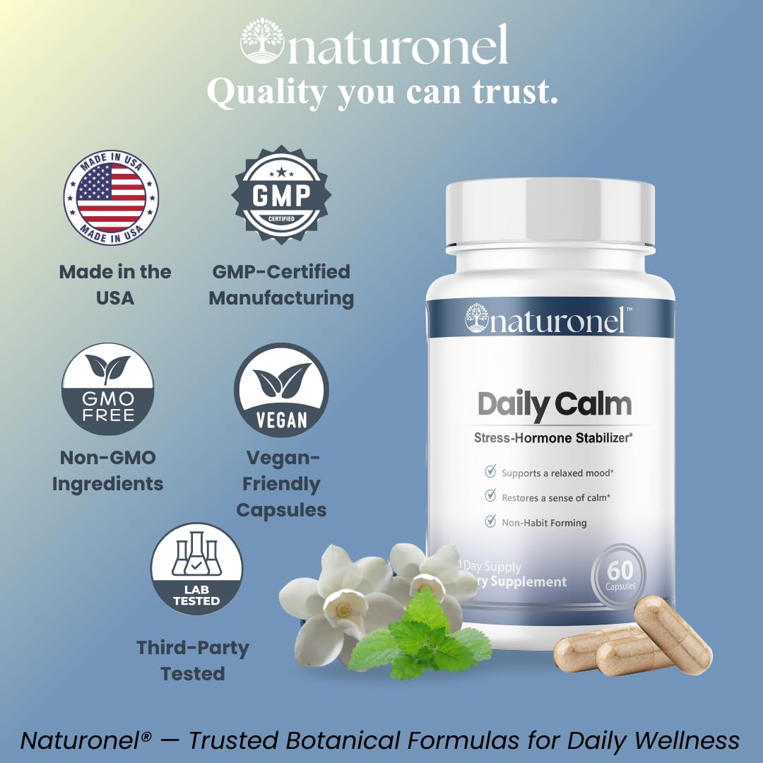 Naturonel Daily Calm Stress Relief Supplement Capsule 60 Count