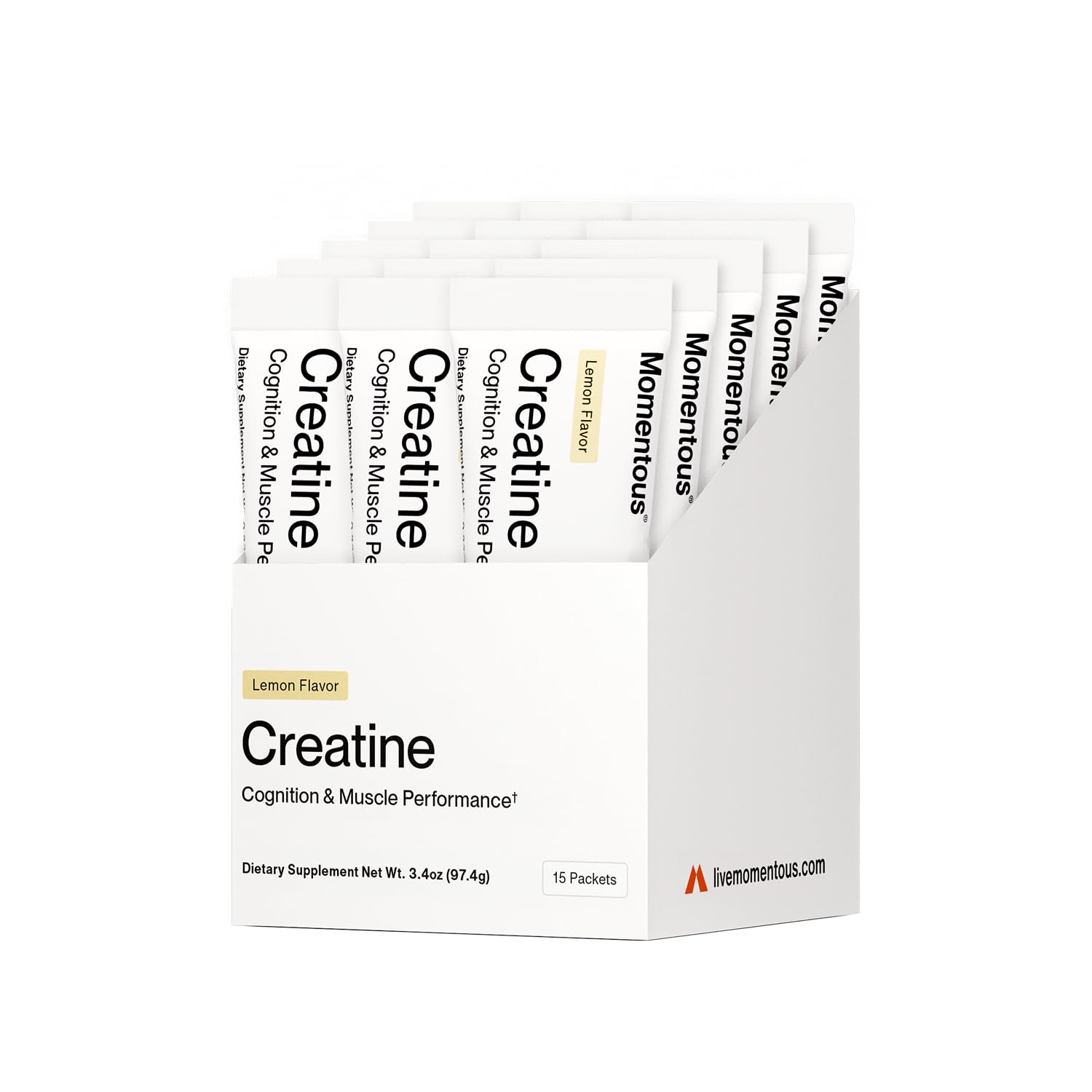 Momentous Creatine Lemon Monohydrate Powder, 15 Servings