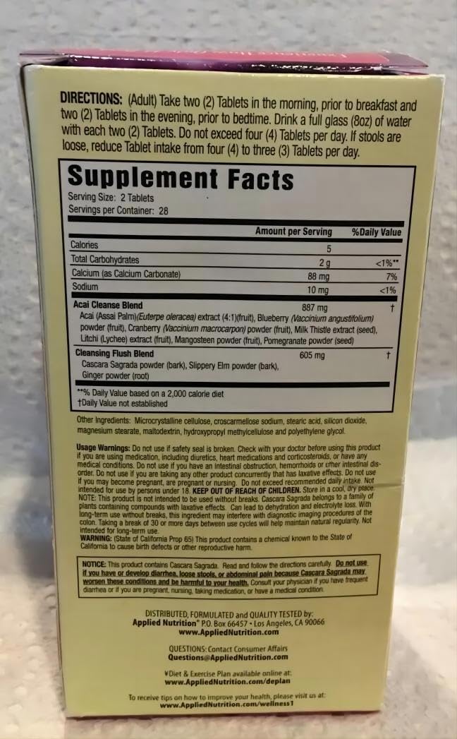 Applied Nutrition 14-Day Acai Berry Cleanse Tablets, 168 Count