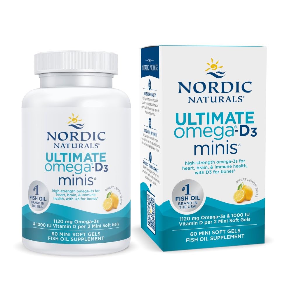 Nordic Naturals Ultimate Omega Mini D3 Soft Gels 60 Count