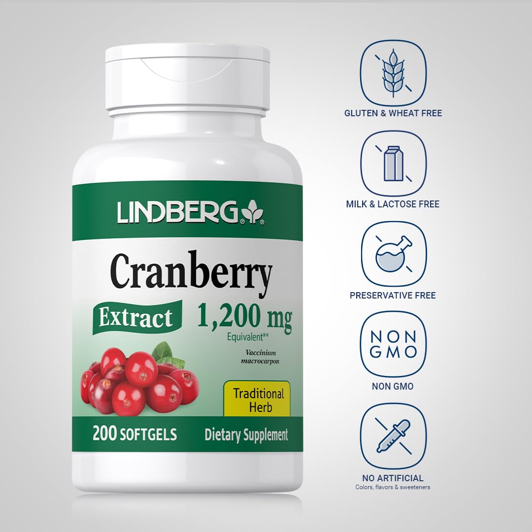 LINDBERG Cranberry Pills for Women Capsules 200 Count
