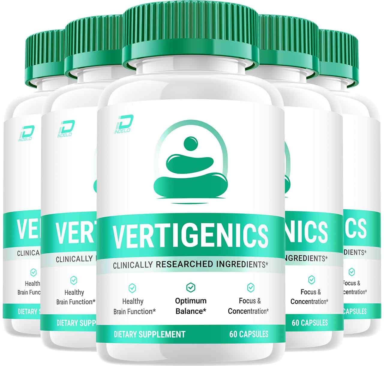 Indelo Vertigenics Brain Supplement Capsules 300 Capsules