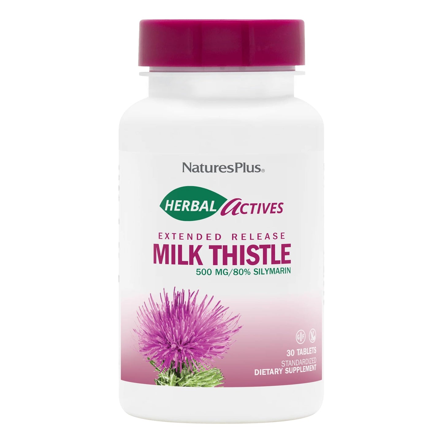 NaturesPlus Herbal Actives Milk Thistle Extended Release 30 Tablets