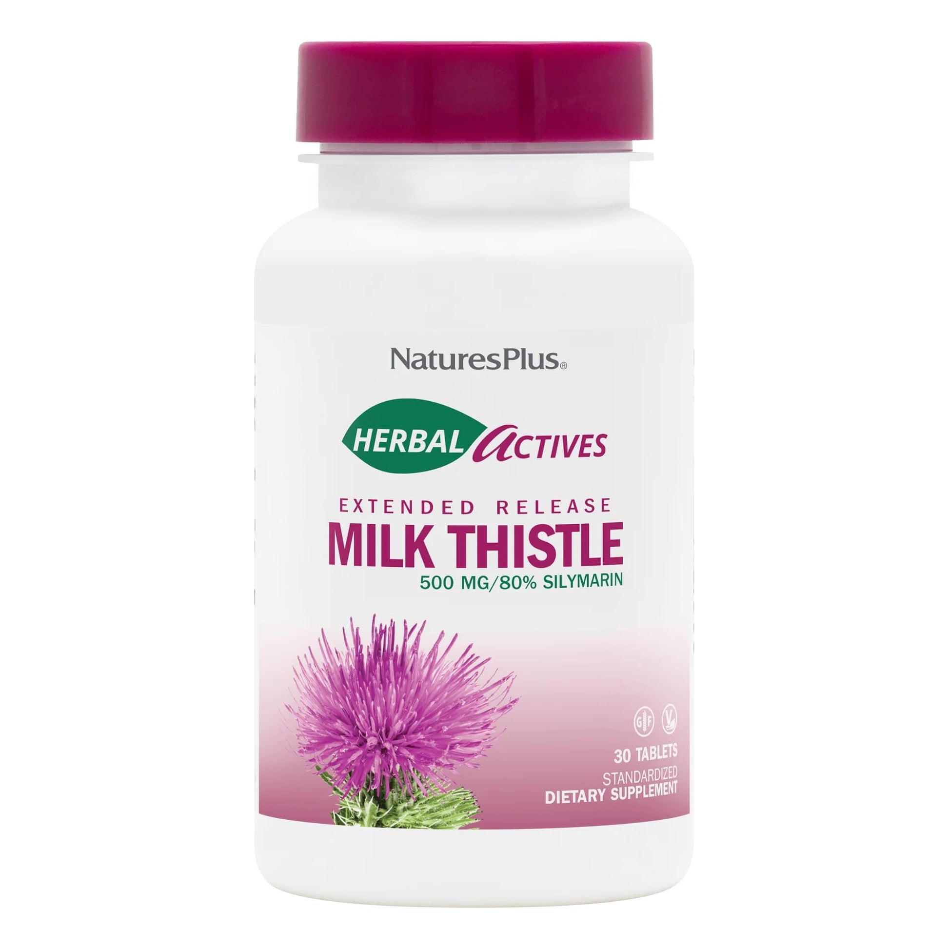 NaturesPlus Herbal Actives Milk Thistle Extended Release 30 Tablets
