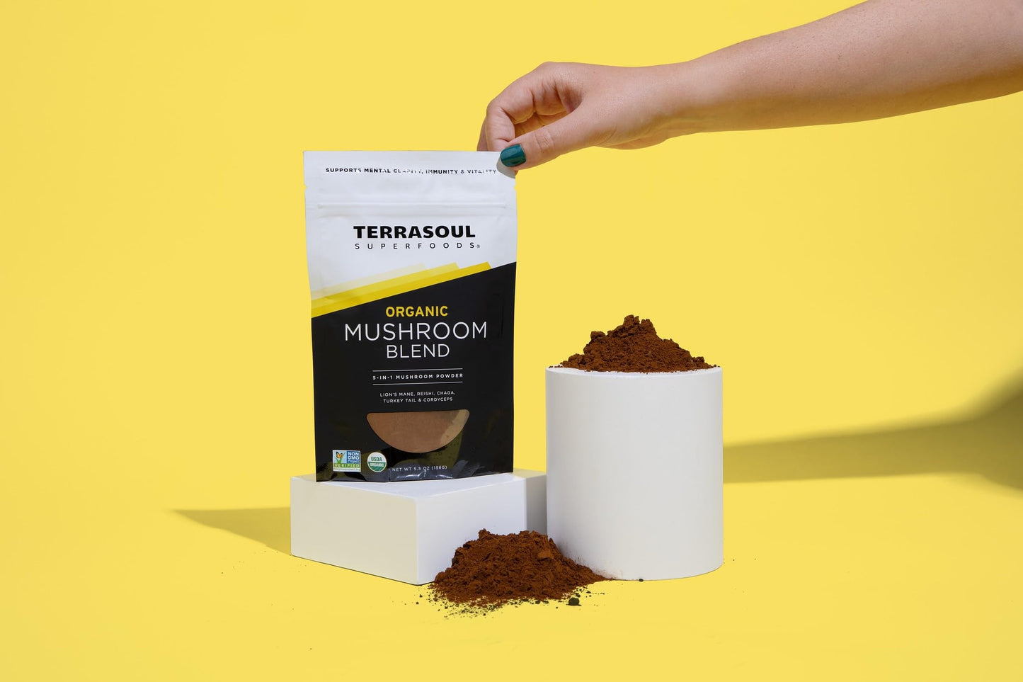 Terrasoul Superfoods Five Mushroom Blend Powder 6 x 1 oz