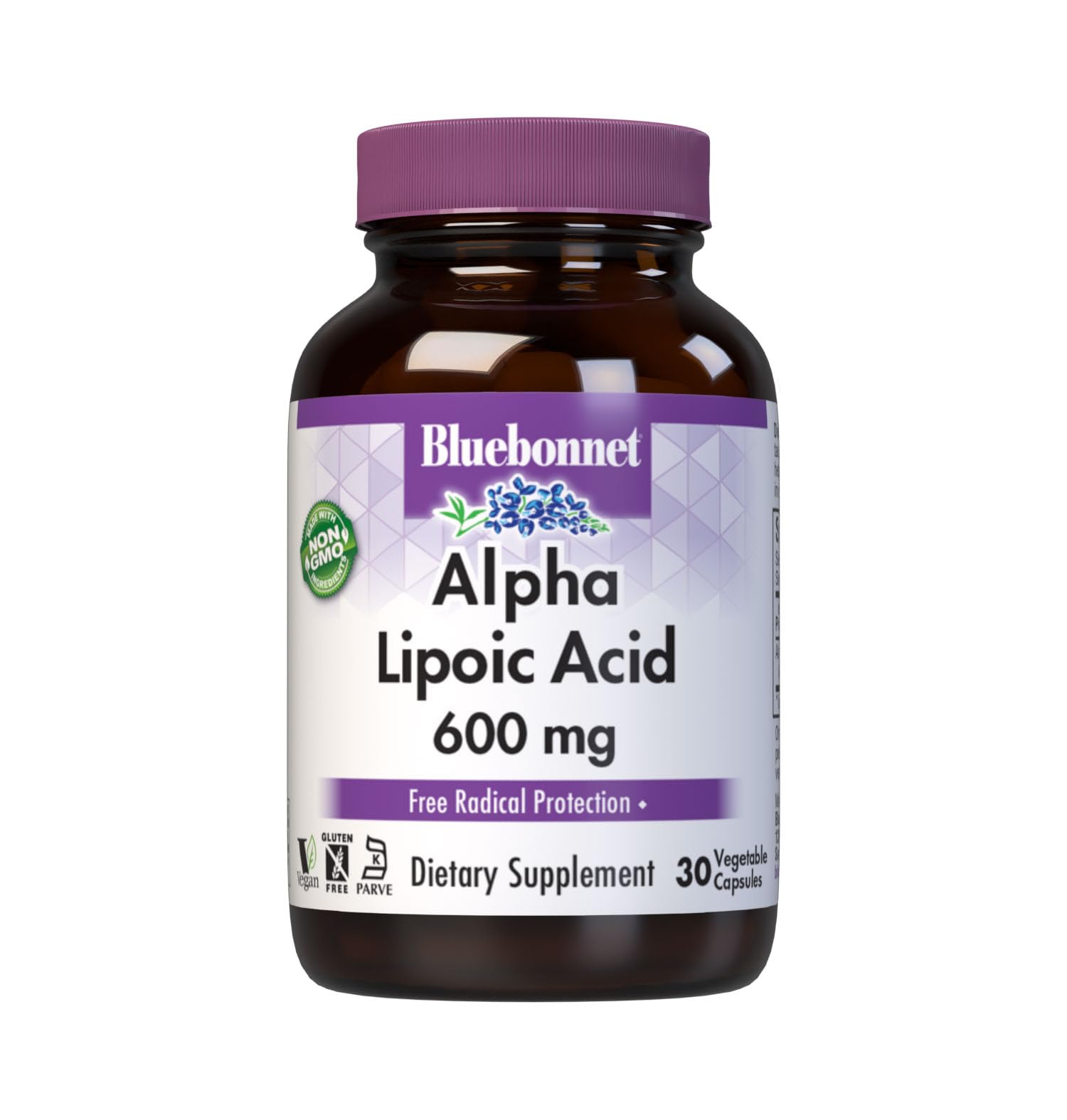 BlueBonnet Alpha Lipoic Acid 600mg Capsule, 30 Count