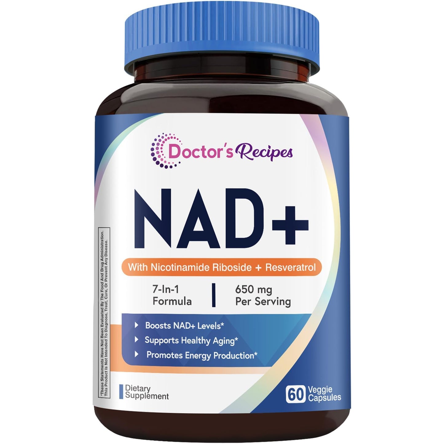 Doctor's Recipes NAD Supplement with Nicotinamide Riboside and Resveratrol NMN Alternative, Capsule, 60 Capsules
