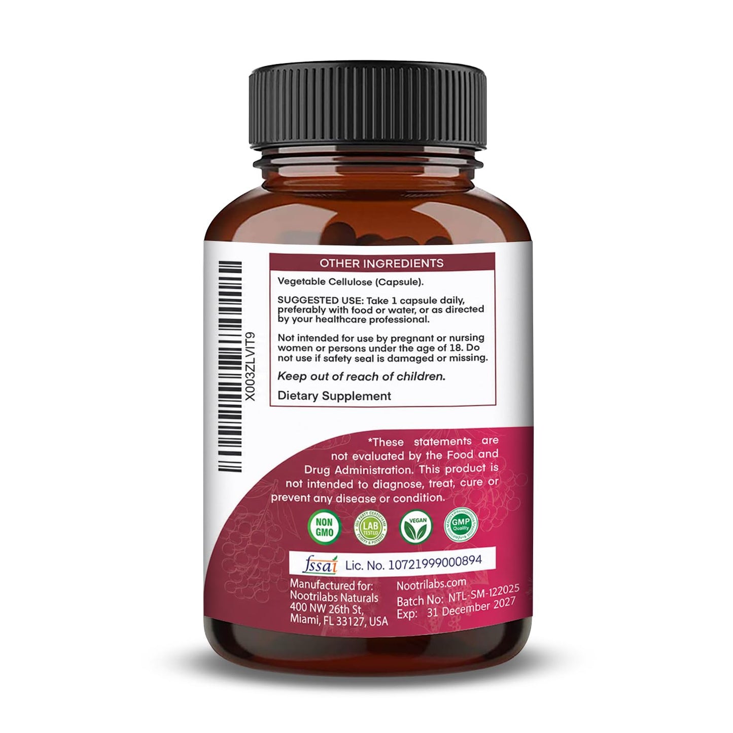 Nootrilabs Naturals All-in-1 Highest Potency Sea Moss, Black Seed, Ashwagandha, Turmeric, Apple Cider Vinegar, Dandelion with Elderberry, Vitamin C & D3 - Immune, Energy Support Supplement 90 Capsules