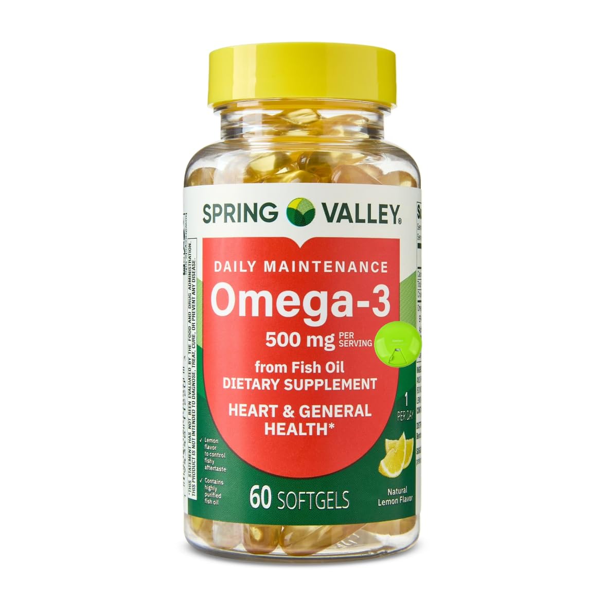 SUREFECT Spring Valley Daily Maintenance Omega-3 from Fish Oil Dietary Supplement Softgels 60 Count