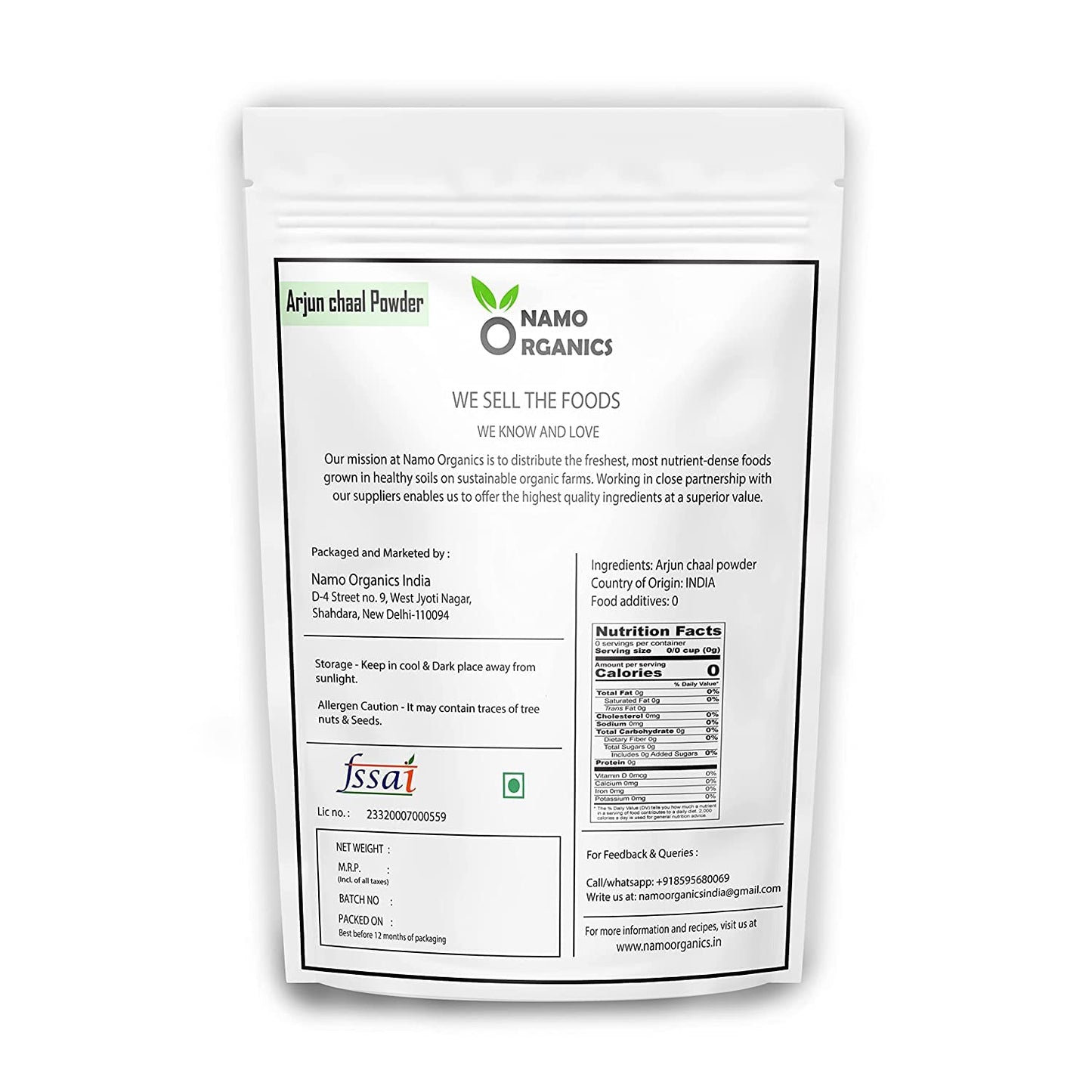 Kaxilu Organic Arjun ki Chaal Powder, 500 Gm