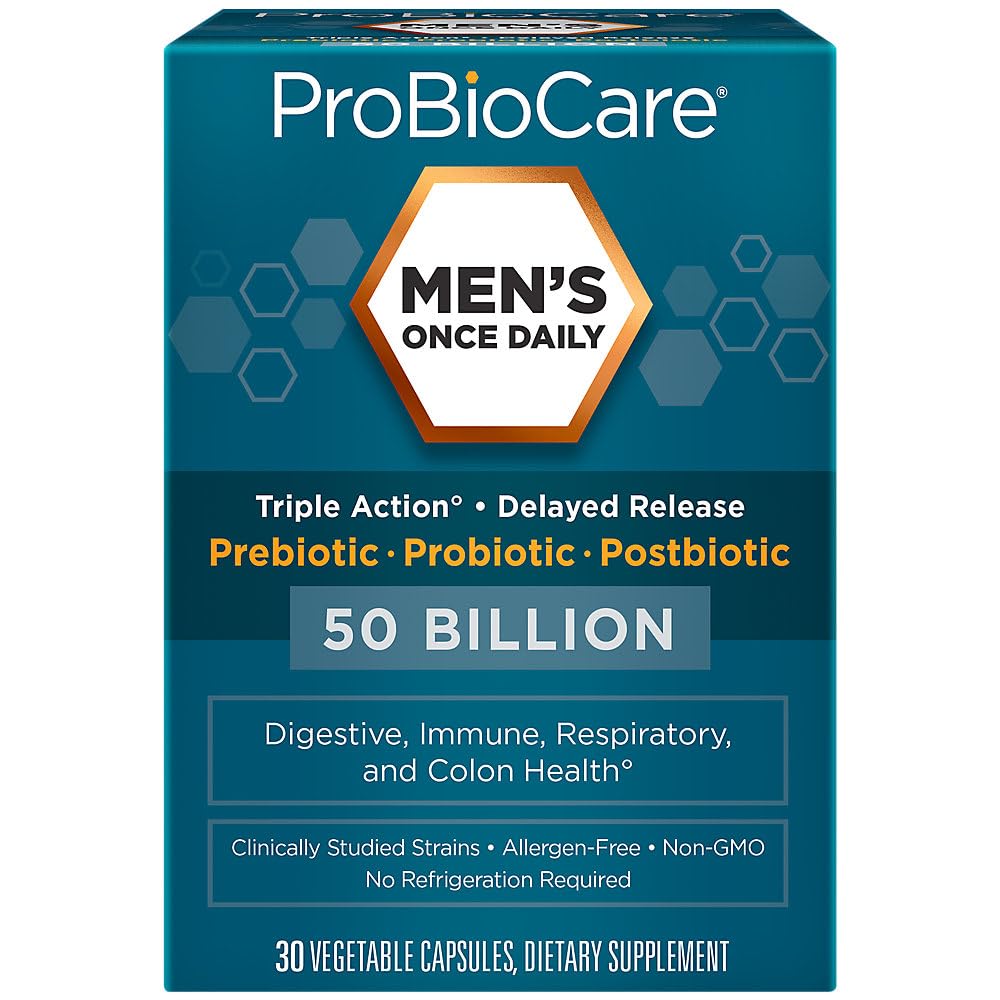 ProBioCare MenaTMs Once Daily Probiotic for Digestive Health, 50 Billion CFU Probiotics, Capsules, 30 Count
