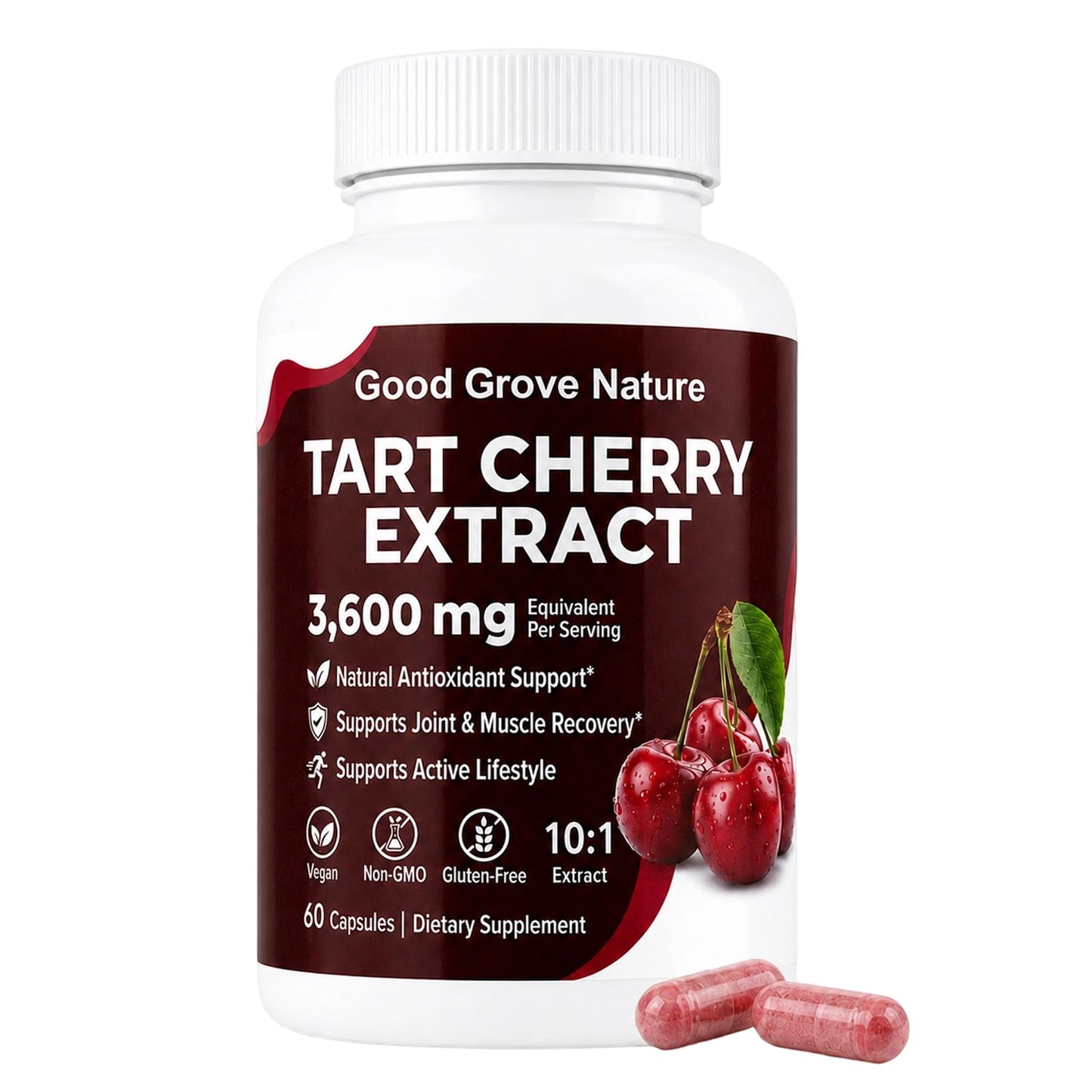Good Grove Nature Tart Cherry Extract Capsules, 60 Count