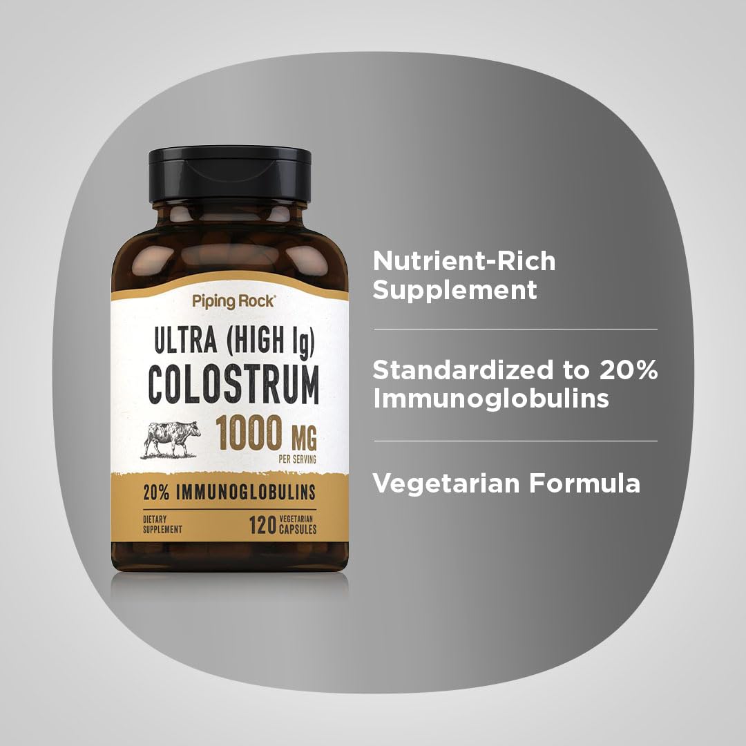 Piping Rock Colostrum Capsules 1000mg, 120 Capsules