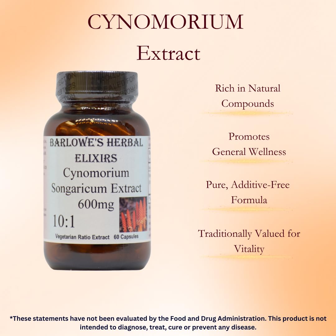 Barlowe's Herbal Elixirs Cynomorium Songaricum Extract 10:1 Capsules 60 Count