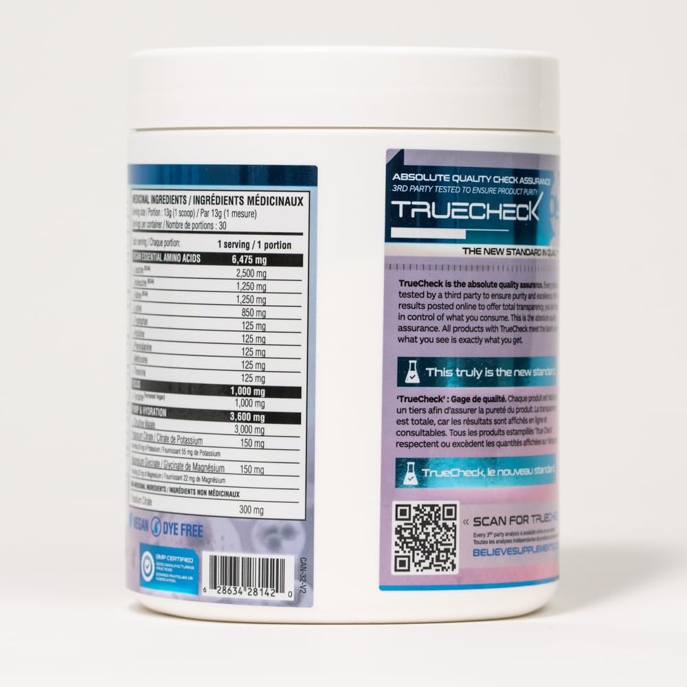 Believe Supplements Performance EAA Essential Amino Acids Formula Powder 13.76 Ounce