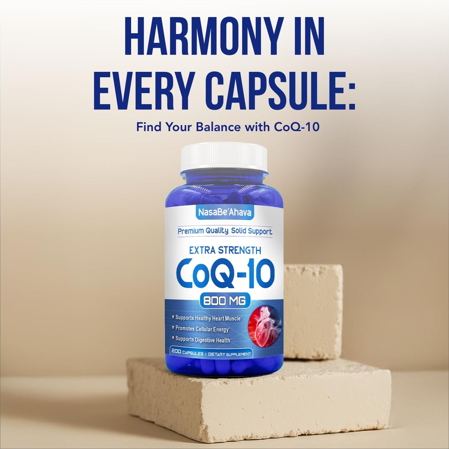 NasaBeahava CoQ10 800mg Capsules, 200 Count